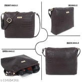 PU Sling Bag, trendy party wear for women, free size, cruelty-free material, top zip closure, adjustable strap
